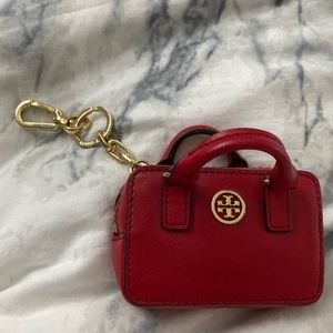 Tory Burch Deep Red Keychain/Card Holder